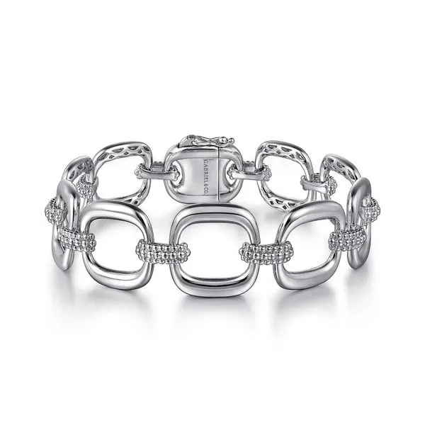 925 Sterling Pave Bujukan and Cushion Shape Link Chain 7 in Raleigh Diamond Fine Jewelry Raleigh, NC