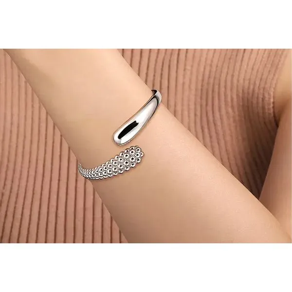 925 Sterling Silver Pave Bujukan Bypass Bangle Bracelet Image 4 Raleigh Diamond Fine Jewelry Raleigh, NC