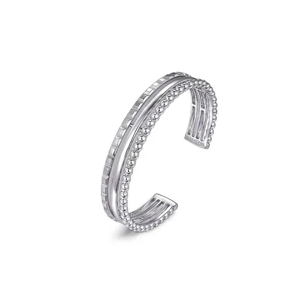 925 Sterling Silver Bujukan Pyramid Triple Row Bangle Bracelet Image 2 Raleigh Diamond Fine Jewelry Raleigh, NC