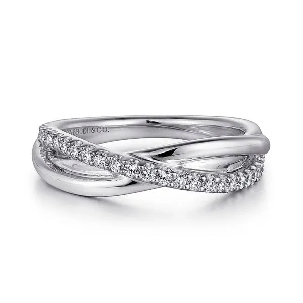 Sterling Silver 0.34ctw White Sapphire Criss-Cross Ring Size 6.5 Raleigh Diamond Fine Jewelry Raleigh, NC