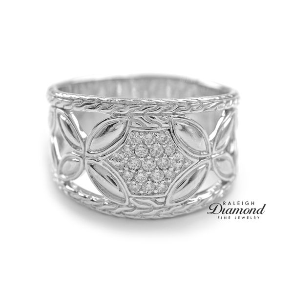Estate John Hardy Sterling Silver Kawung Ring with Diamonds Raleigh Diamond Fine Jewelry Raleigh, NC