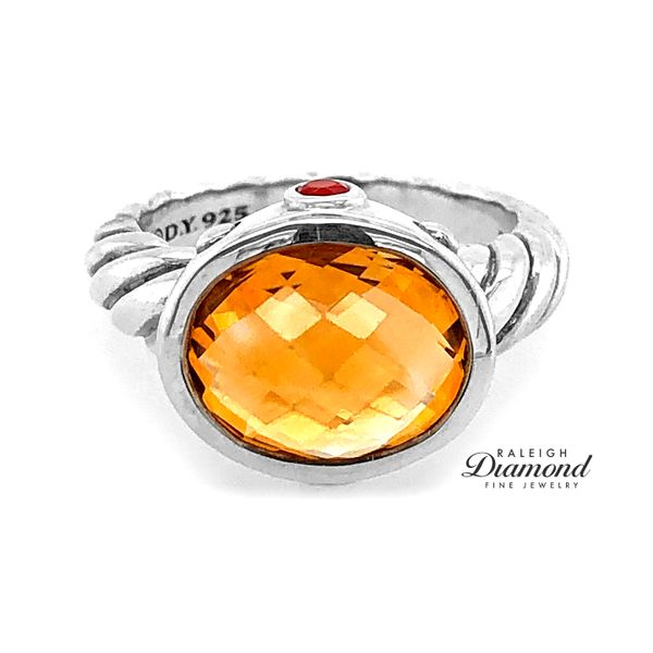 Estate David Yurman Sterling Silver with Oval Faceted Citrine Ring Image 2 Raleigh Diamond Fine Jewelry Raleigh, NC