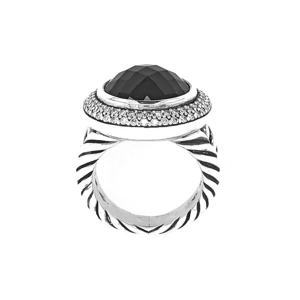 David Yurman Black Onyx and Diamond Ring in  Sterling Silver Image 4 Raleigh Diamond Fine Jewelry Raleigh, NC