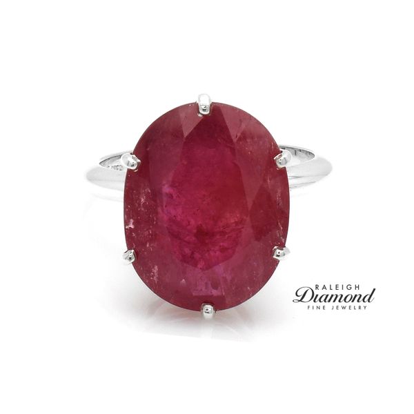 Fraise Ecrasee Ruby Solitaire Ring in Sterling Silver Raleigh Diamond Fine Jewelry Raleigh, NC