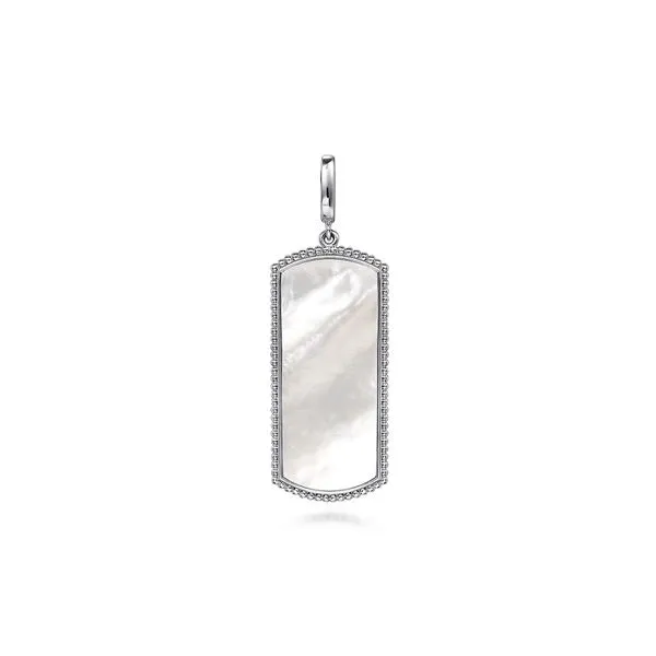925 Sterling 35mm Dog Tag with 9.78ctw Mother of Pearl Raleigh Diamond Fine Jewelry Raleigh, NC