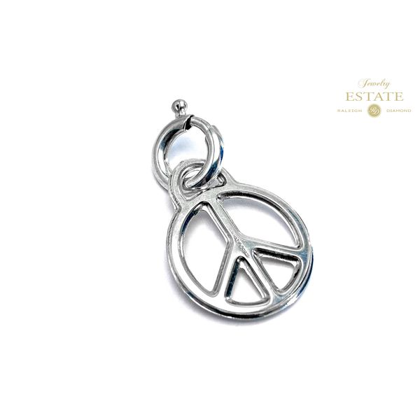 Estate Sterling Silver Peace Sign Charm Pendant Raleigh Diamond Fine Jewelry Raleigh, NC