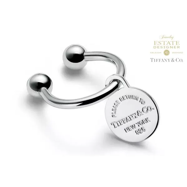 Estate Designer Tiffany & Co. Sterling Silver Round Screwball Key Ring # 15135 Raleigh Diamond Fine Jewelry Raleigh, NC
