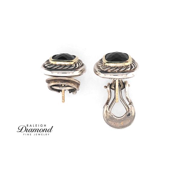 Estate David Yurman Albion 14k Yellow Gold and Sterling Silver Black Onyx Earrings Image 2 Raleigh Diamond Fine Jewelry Raleigh, NC