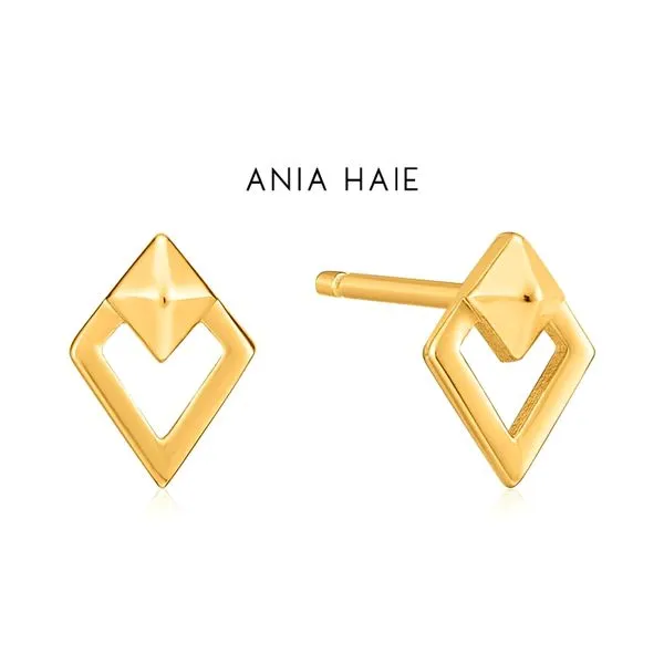 Ania Haie Sterling SIlver & Gold Spike Diamond Stud Earrings Raleigh Diamond Fine Jewelry Raleigh, NC