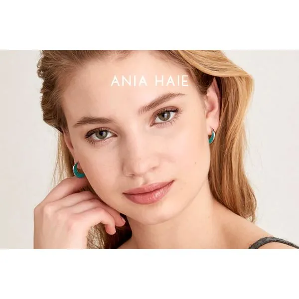 Ania Haie Sterling Silver Tidal Turquoise Crescent Earrings Image 2 Raleigh Diamond Fine Jewelry Raleigh, NC
