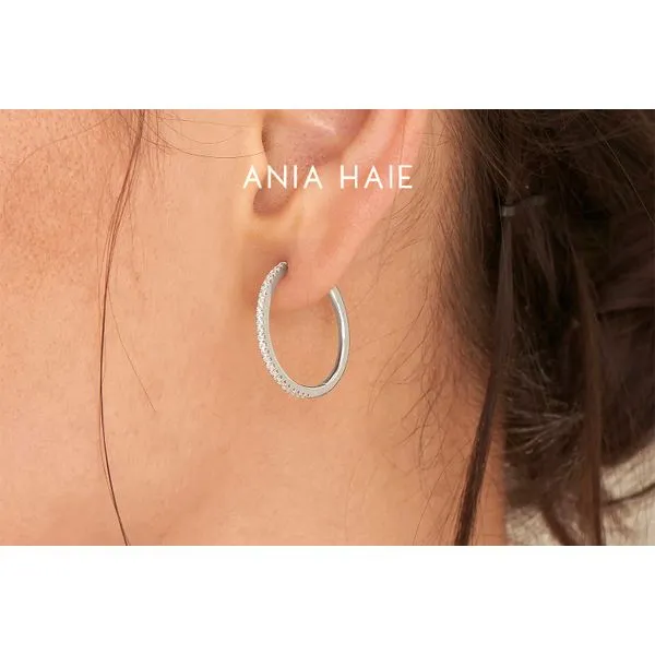 Ania Haie Sterling Silver Glam Hoop Earrings Image 2 Raleigh Diamond Fine Jewelry Raleigh, NC
