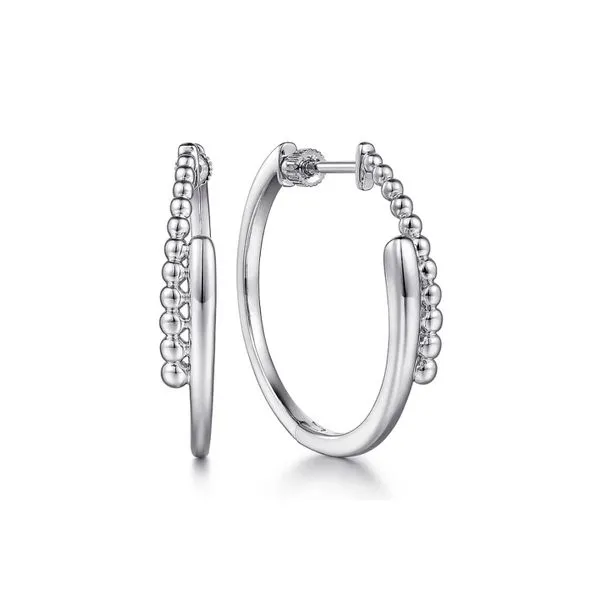 925 Sterling Silver 30mm Bypass Classic Hoop Earrings Raleigh Diamond Fine Jewelry Raleigh, NC