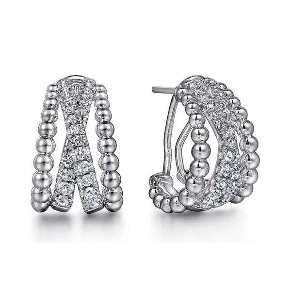 925 Sterling Silver 15mm White Sapphire 0.98tw Huggies Earrings Raleigh Diamond Fine Jewelry Raleigh, NC