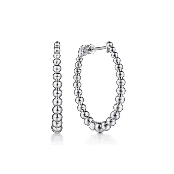 925 Sterling Silver Bujukan Graduated 30mm Classic Hoop Earrings Raleigh Diamond Fine Jewelry Raleigh, NC