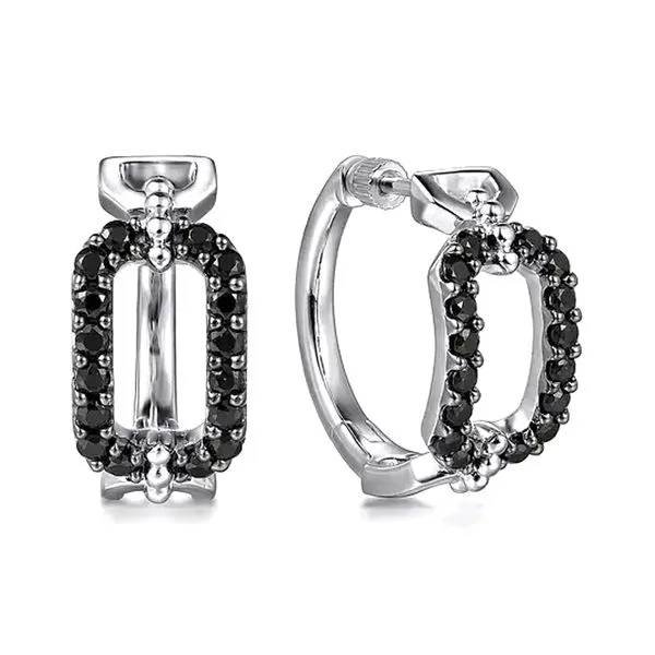 925 Sterling Silver 1.11ctw Black Spinel Bujukan Link Chain Earrings with Screw Back Raleigh Diamond Fine Jewelry Raleigh, NC