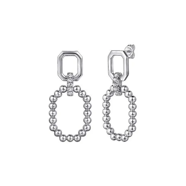 Sterling Silver 0.30ctw White Sapphire Octagon Stud Drop Earrings Raleigh Diamond Fine Jewelry Raleigh, NC