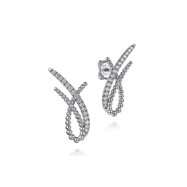 Sterling Silver 0.55ctw Bujukan White Sapphire Stud Earrings Raleigh Diamond Fine Jewelry Raleigh, NC
