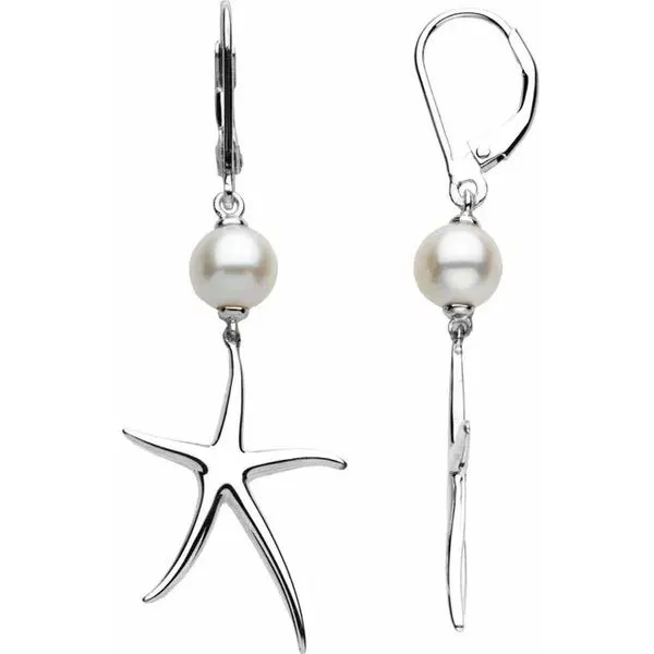 Sterling Silver Cultured White Freshwater 7.0-7.5 mm Pearl Earrings Raleigh Diamond Fine Jewelry Raleigh, NC