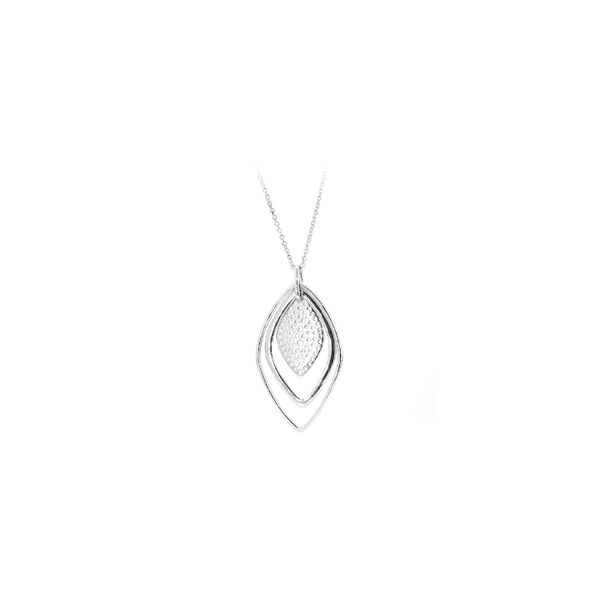 Sterling Silver 1.13ctw White Sapphire Triple Rhombus Drop Necklace Image 2 Raleigh Diamond Fine Jewelry Raleigh, NC