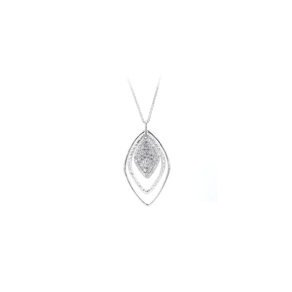 Sterling Silver 1.13ctw White Sapphire Triple Rhombus Drop Necklace Raleigh Diamond Fine Jewelry Raleigh, NC