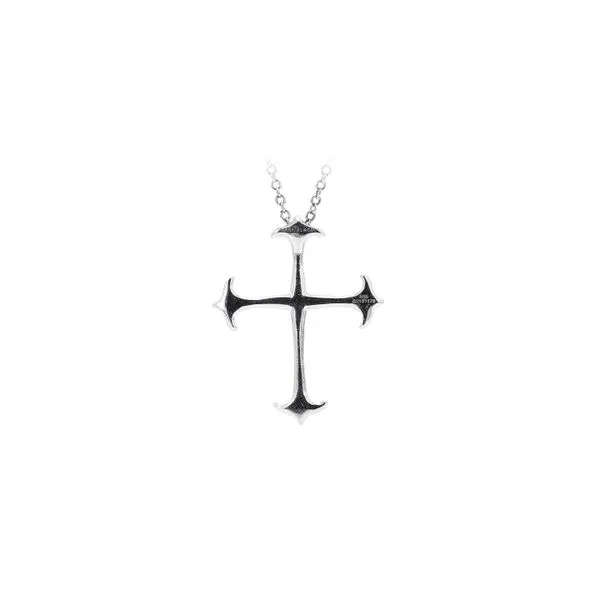 Sterling Silver 0.31ctw White Sapphire Cross Necklace Image 2 Raleigh Diamond Fine Jewelry Raleigh, NC