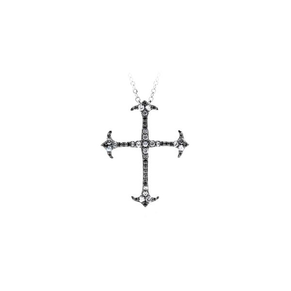 Sterling Silver 0.31ctw White Sapphire Cross Necklace Raleigh Diamond Fine Jewelry Raleigh, NC