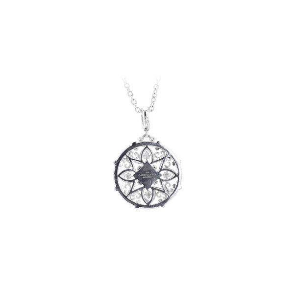 Sterling Silver 0.05tw Diamond Round Filigree Necklace Image 2 Raleigh Diamond Fine Jewelry Raleigh, NC