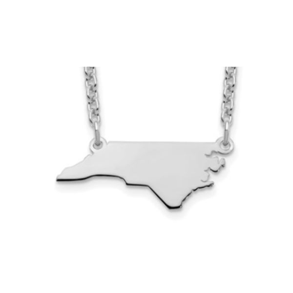 Sterling Silver NC Map Necklace Raleigh Diamond Fine Jewelry Raleigh, NC