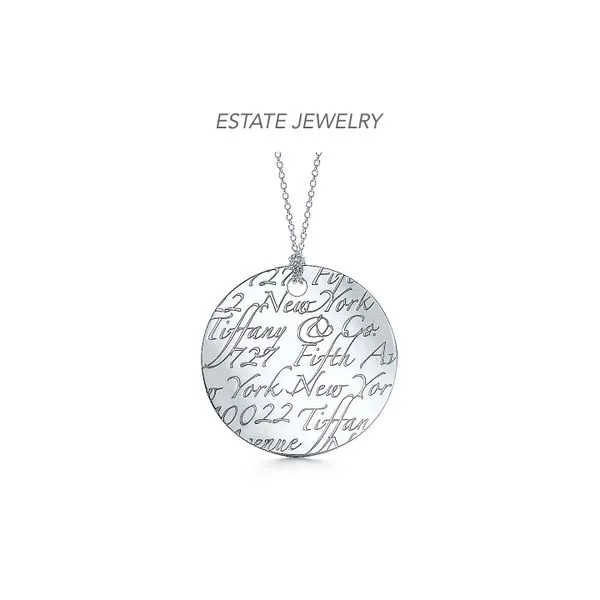 Estate Tifany & Co. Sterling SIlver Large Notes Engraved 41.0mm Disk 18
