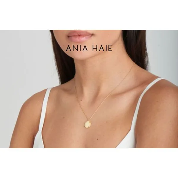 Ania Haie 14K Gold Plated on Sterling Silver Rope Disc Necklace Engravable Image 2 Raleigh Diamond Fine Jewelry Raleigh, NC