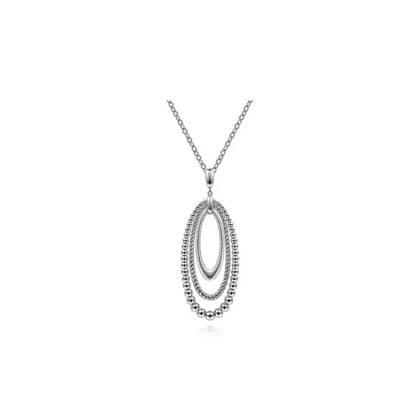 925 Sterling Rope Circle Pendant 24in similar item image