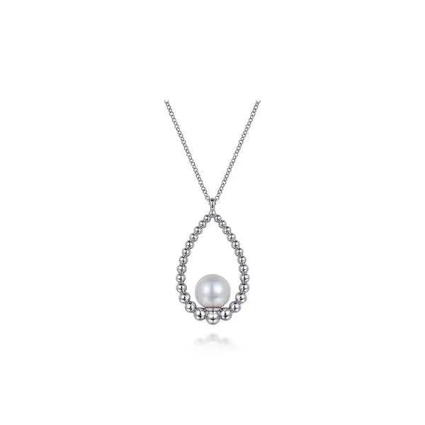 925 Sterling 0.74 Fresh Water Pearl Teardrop Necklace 17.5 in Raleigh Diamond Fine Jewelry Raleigh, NC