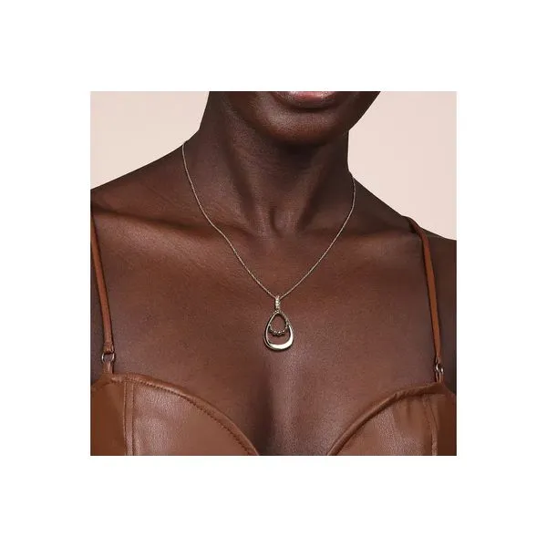 Sterling Silver 0.29ctw White Sapphire Bujukan Teardrop Pendant Necklace Image 3 Raleigh Diamond Fine Jewelry Raleigh, NC
