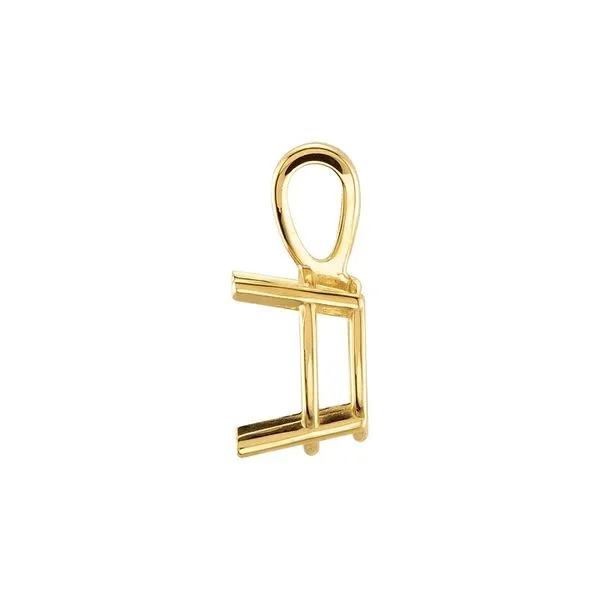 14K Yellow Gold Oval 9X7 4-Prong Pendant Mounting Image 2 Raleigh Diamond Fine Jewelry Raleigh, NC