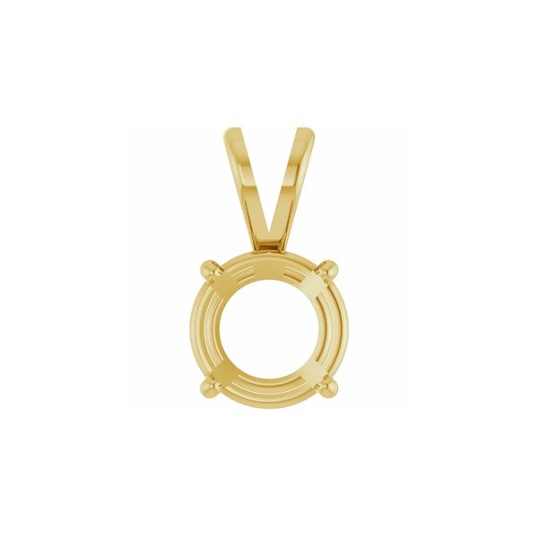14K Yellow Gold 6.5 mm Round 4-Prong Basket Pendant Mounting Raleigh Diamond Fine Jewelry Raleigh, NC
