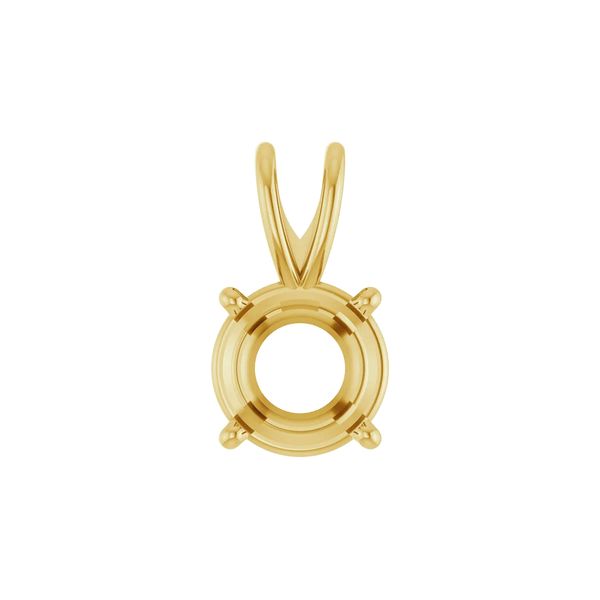 14K Yellow Gold 5.5 mm Round 4-Prong Pre-Notched Pendant Mounting Raleigh Diamond Fine Jewelry Raleigh, NC