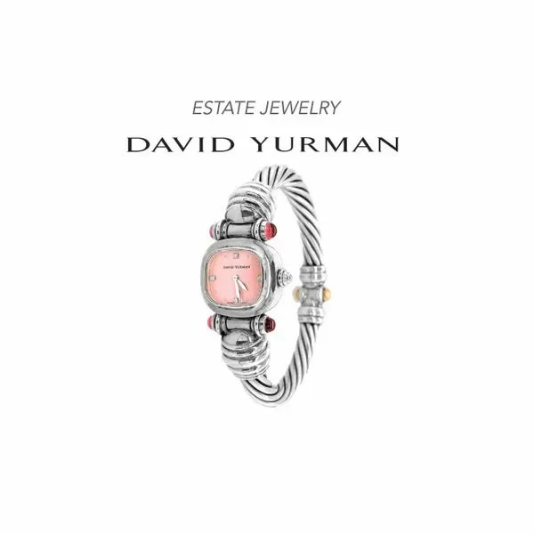 Estate David Yurman Sterling Silver Cable Watch Mother Of Pearl Raleigh Diamond Fine Jewelry Raleigh, NC