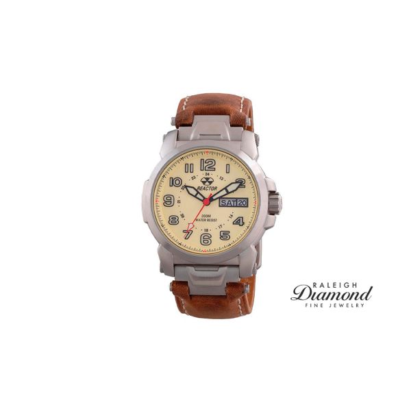 Reactor Watch ATOM Tusk Dial with Brown Leather Strap Raleigh Diamond Fine Jewelry Raleigh, NC