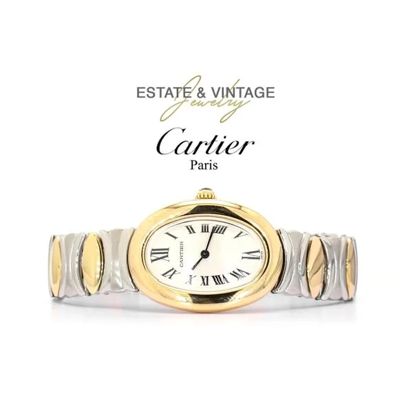 Estate Cartier 18K 2-Tone Baignoire 8057910  YG Quartz Lady 22mm Serial 35878057910 Watch Raleigh Diamond Fine Jewelry Raleigh, NC
