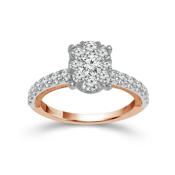 White and Rose Gold Diamond Ring Rasmussen Diamonds Mount Pleasant, WI