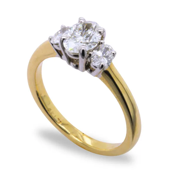 1.01 CT Oval Three Stone Diamond Ring Rasmussen Diamonds Mount Pleasant, WI