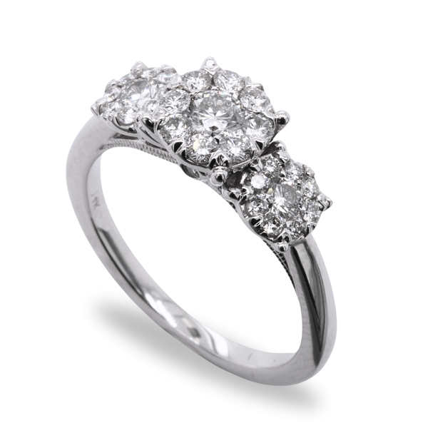 3/4 CT Three-Stone Cluster Diamond Engagement Ring Rasmussen Diamonds Mount Pleasant, WI