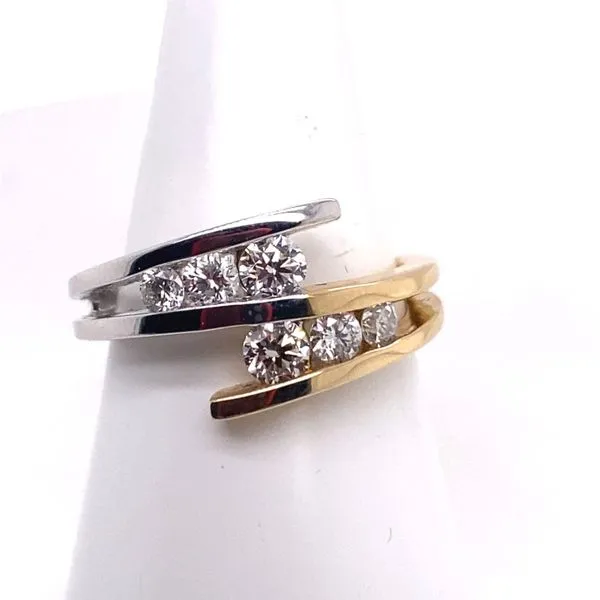 Diamond bypass ring .80ct total weight 14k white and yellow gold Rasmussen Diamonds Mount Pleasant, WI