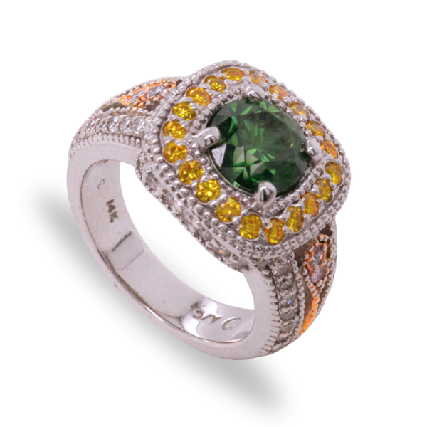 Green and Yellow Diamond Ring Rasmussen Diamonds Mount Pleasant, WI