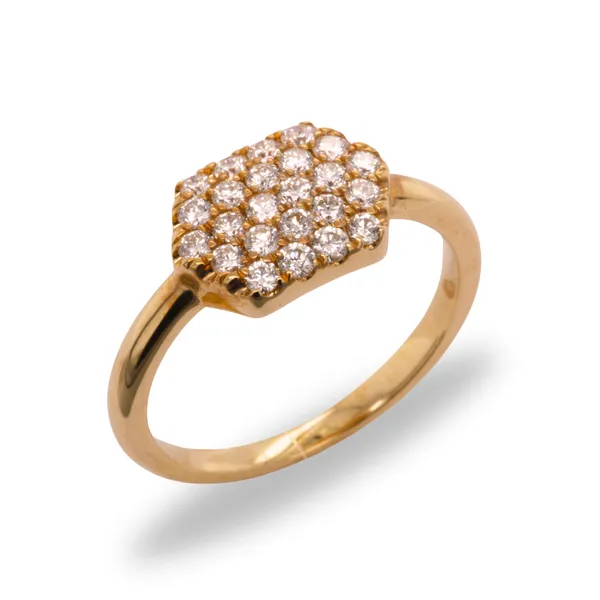 0.52CT Honeycomb Collection Hexagon Diamond Ring