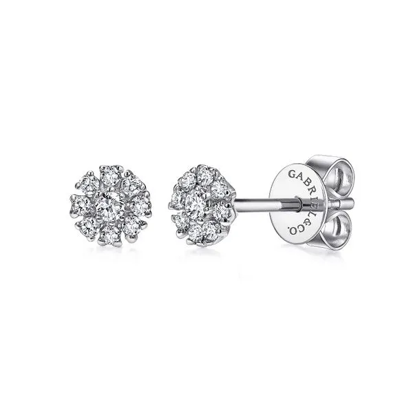 Gabriel & Co. White Gold Diamond Earrings Rasmussen Diamonds Mount Pleasant, WI