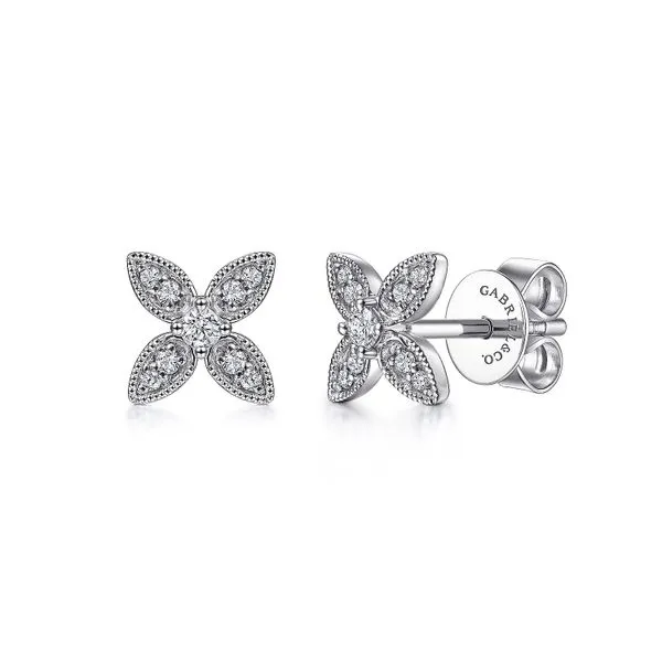 Gabriel & Co. White Gold Diamond Earrings Rasmussen Diamonds Mount Pleasant, WI