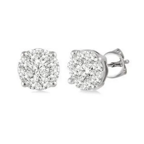 0.35 CT Cluster Diamond Earrings Rasmussen Diamonds Mount Pleasant, WI