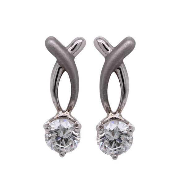 1.01 CT Criss-cross Diamond Earrings Rasmussen Diamonds Mount Pleasant, WI