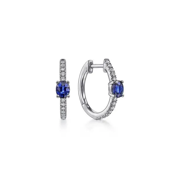 Gabriel and Co. White Gold Sapphire Earrings Rasmussen Diamonds Mount Pleasant, WI